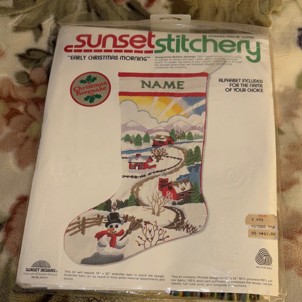 Sunset Stitchery “Early Christmas Morning” Stocking Kit
